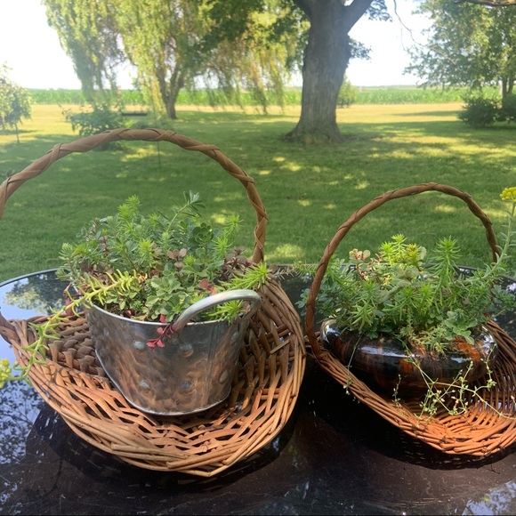 Vintage 70’s MCM Boho Farmhouse Gathering Baskets - Picture 8 of 14